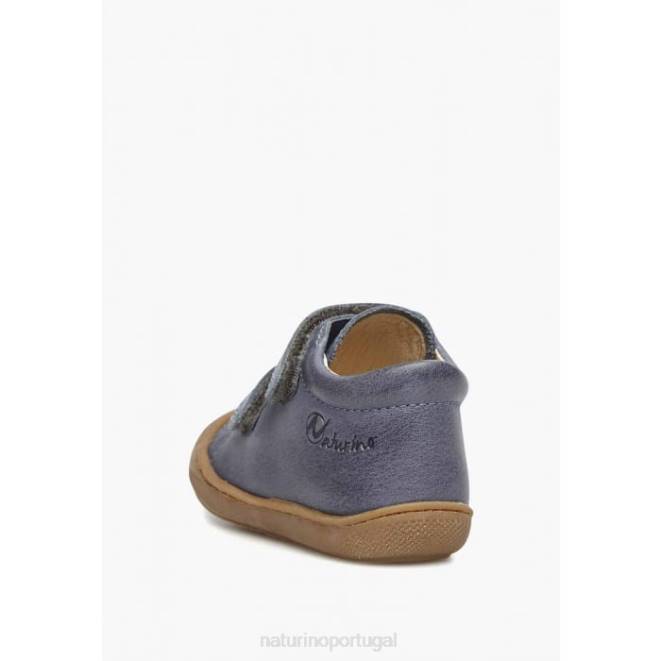 crianças Naturino azul claro casulo vl sapatos primeiros passos em couro napa HTF8197