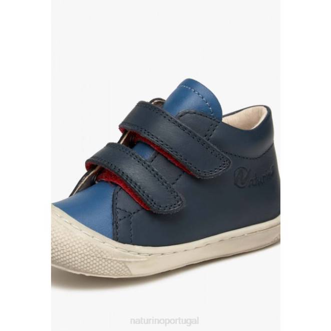 crianças Naturino azul marinho claro casulo vl sapatos primeiros passos em couro napa HTF861