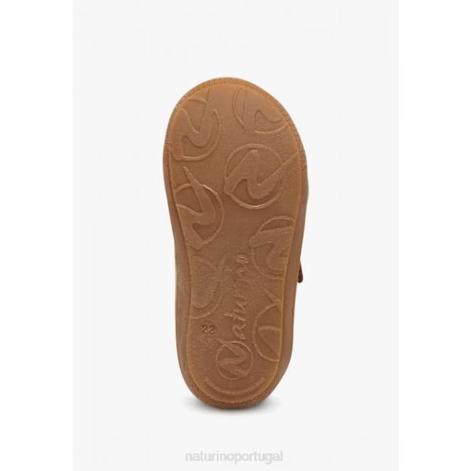 crianças Naturino bege casulo vl sapatos primeiros passos em couro napa HTF8134