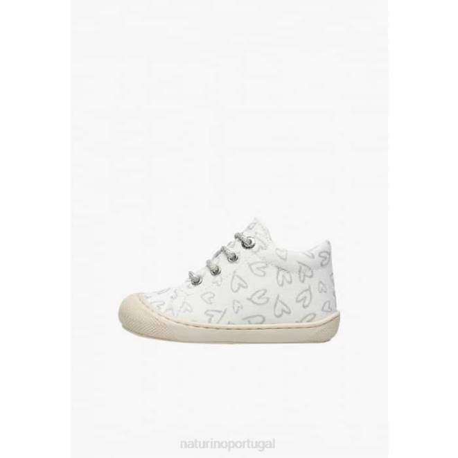 crianças Naturino branco casulo sapatos de primeiros passos de lona HTF8146