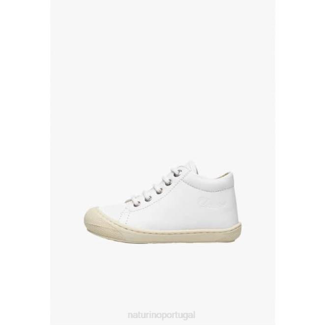 crianças Naturino branco casulo sapatos primeiros passos em couro napa HTF8132