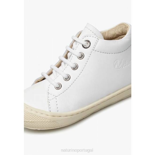 crianças Naturino branco casulo sapatos primeiros passos em couro napa HTF8132