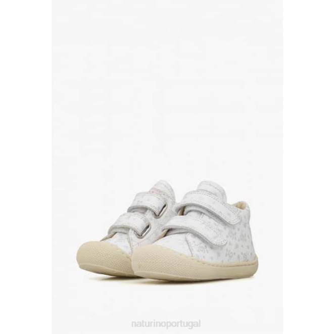 crianças Naturino branco casulo vl sapato first step em tecido com estampa de rosas HTF8164