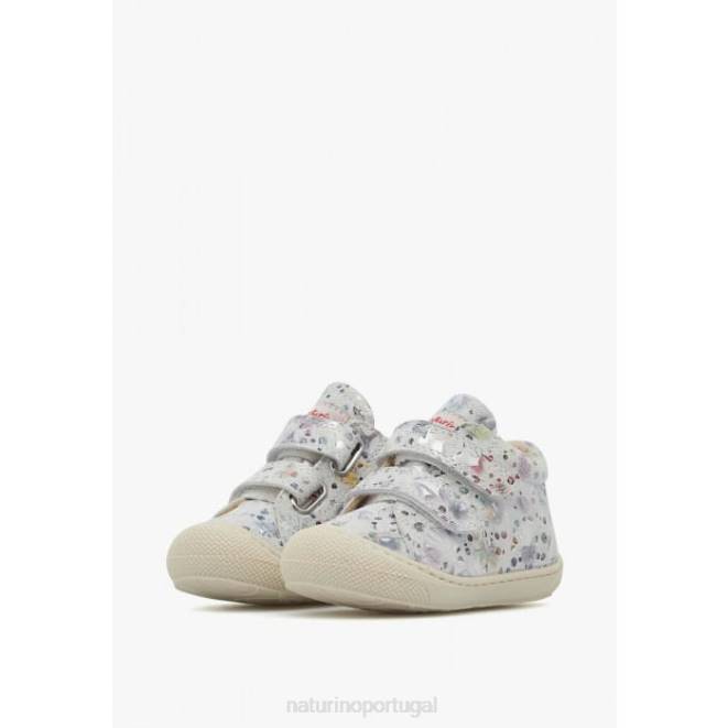 crianças Naturino branco casulo vl sapatos de primeiros passos de camurça HTF8181