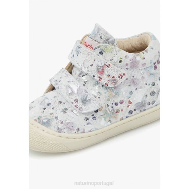 crianças Naturino branco casulo vl sapatos de primeiros passos de camurça HTF8181