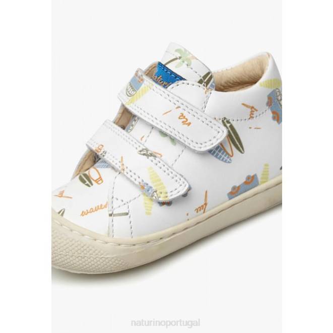 crianças Naturino branco casulo vl sapatos de primeiros passos de couro HTF8148