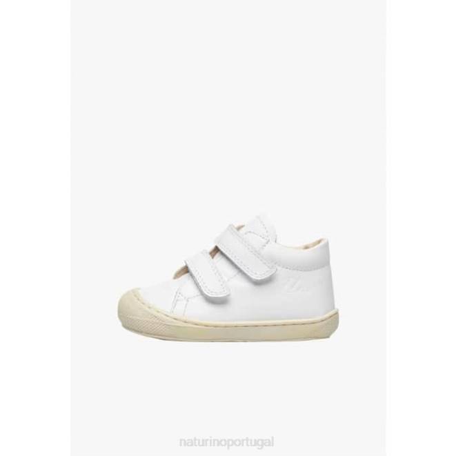 crianças Naturino branco casulo vl sapatos primeiros passos em couro napa HTF8216