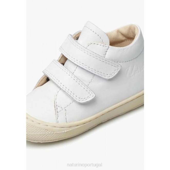 crianças Naturino branco casulo vl sapatos primeiros passos em couro napa HTF8216