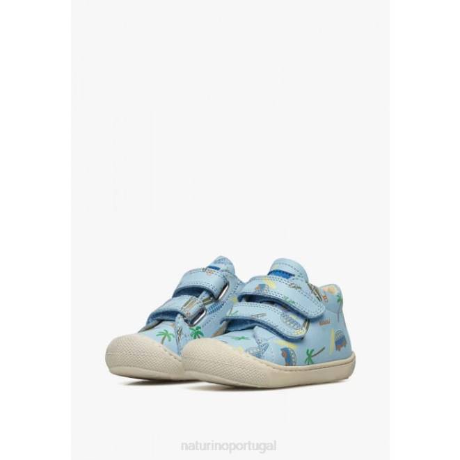 crianças Naturino céu azul casulo vl sapatos de primeiros passos de couro HTF8159