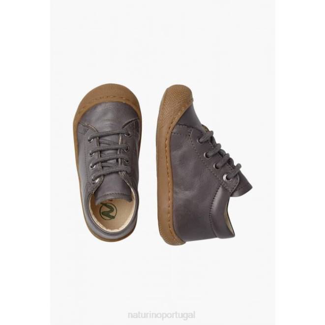 crianças Naturino cinza casulo sapatos infantis de couro napa HTF8222