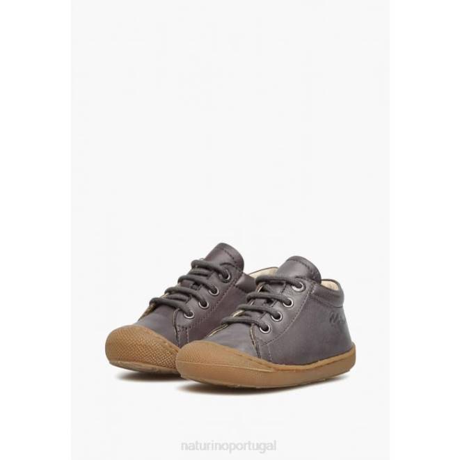 crianças Naturino cinza casulo sapatos infantis de couro napa HTF8222