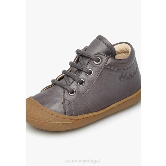 crianças Naturino cinza casulo sapatos infantis de couro napa HTF8222