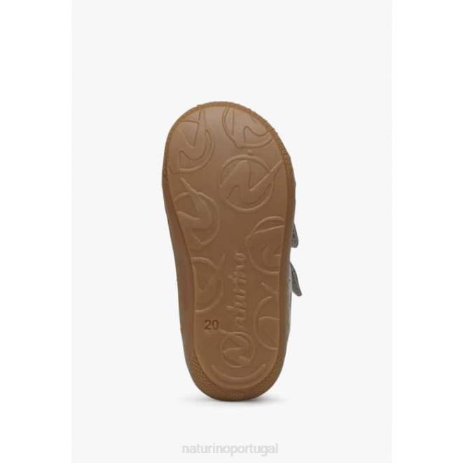 crianças Naturino cinza casulo vl sapatos de primeiros passos de camurça com estampa de flores HTF8189