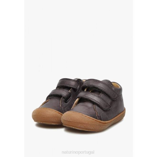 crianças Naturino cinza casulo vl sapatos primeiros passos em couro napa HTF8135