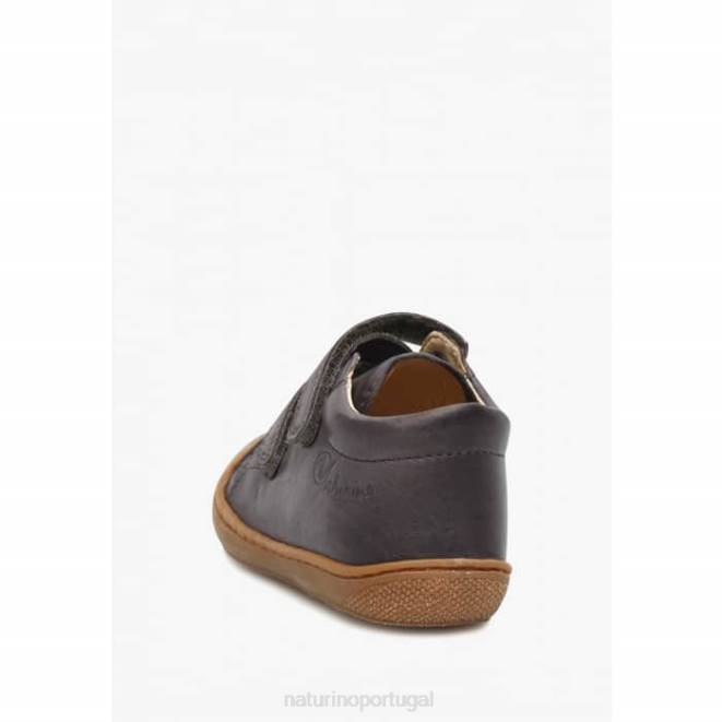crianças Naturino cinza casulo vl sapatos primeiros passos em couro napa HTF8135