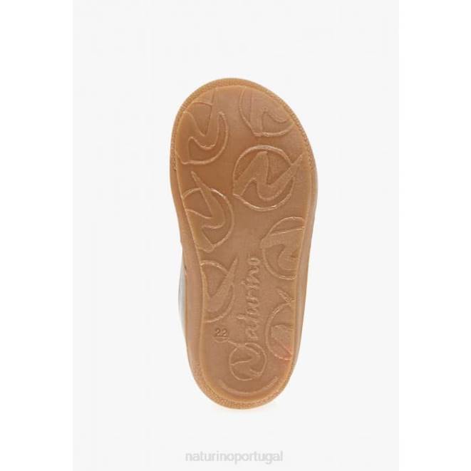 crianças Naturino cinza casulo vl sapatos primeiros passos em couro napa HTF8135