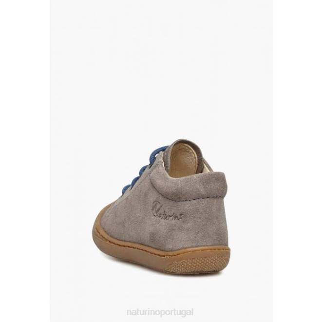 crianças Naturino cinza claro azul casulo sapatos de primeiros passos de camurça HTF8192