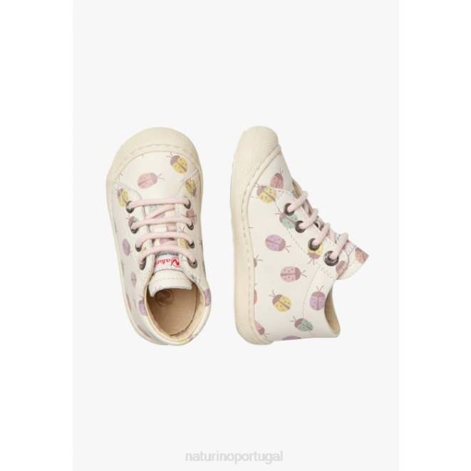 crianças Naturino creme casulo Bota infantil de couro com estampa de joaninha HTF8104