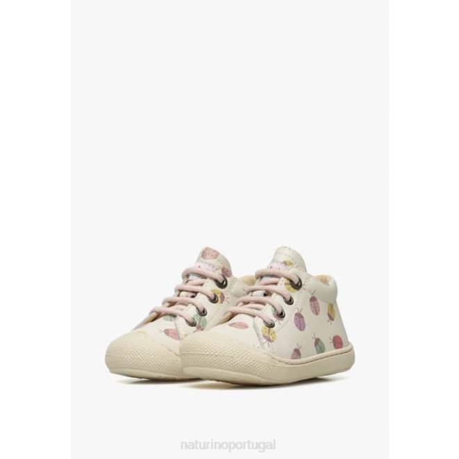 crianças Naturino creme casulo Bota infantil de couro com estampa de joaninha HTF8104