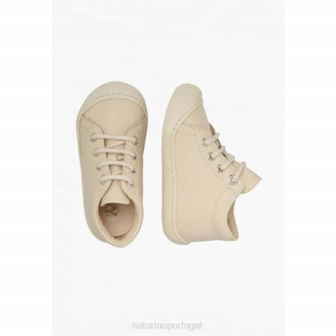 crianças Naturino creme casulo sapatos de primeiro passo de couro envernizado HTF8150