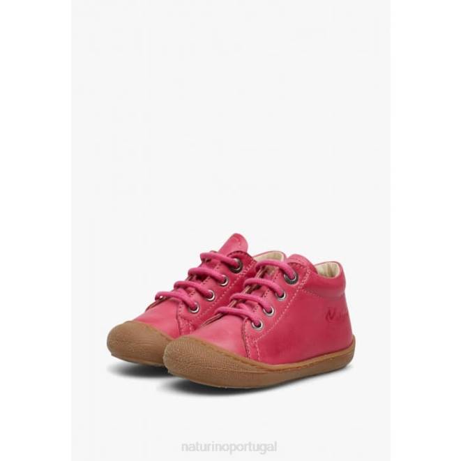 crianças Naturino fúcsia casulo sapatos infantis de couro napa HTF8111