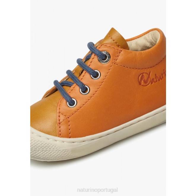 crianças Naturino laranja casulo sapatos primeiros passos em couro napa HTF8144