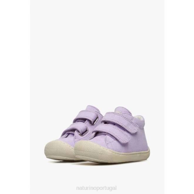 crianças Naturino lilás casulo vl sapatos de primeiros passos de lona HTF8106