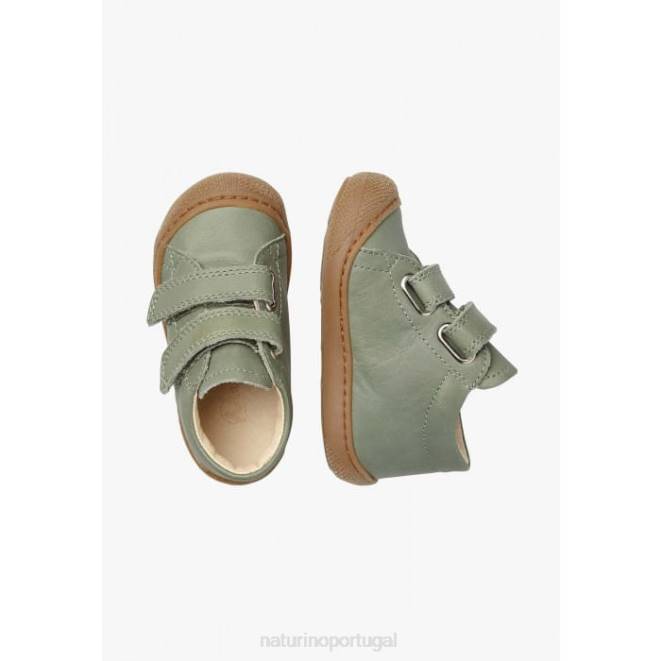 crianças Naturino luz verde casulo vl sapatos primeiros passos em couro napa HTF8151