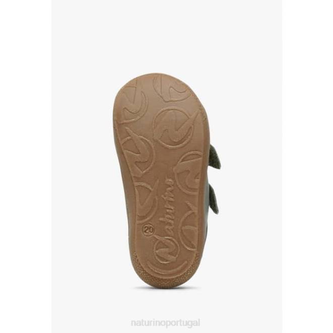 crianças Naturino luz verde casulo vl sapatos primeiros passos em couro napa HTF8151