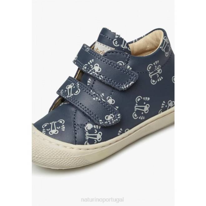 crianças Naturino marinha casulo vl sapato infantil de couro com estampa de tigre HTF8162