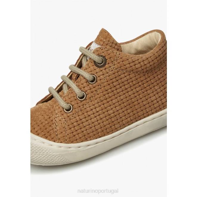 crianças Naturino marrom casulo sapatos de primeiros passos de camurça HTF871