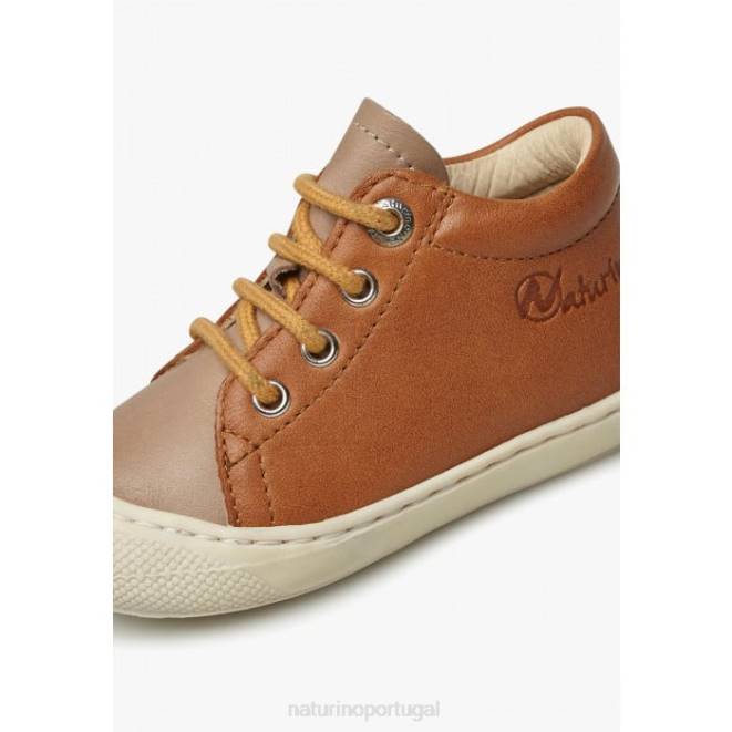 crianças Naturino marrom casulo sapatos primeiros passos em couro napa HTF8171