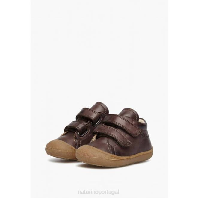 crianças Naturino marrom escuro casulo vl sapatos primeiros passos em couro napa HTF8195