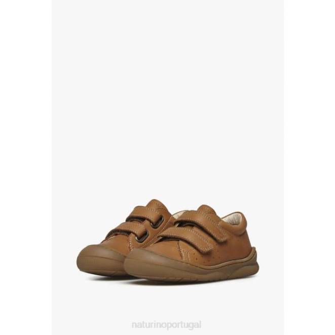 crianças Naturino marrom gabby vc sapatos primeiros passos em couro napa HTF8129