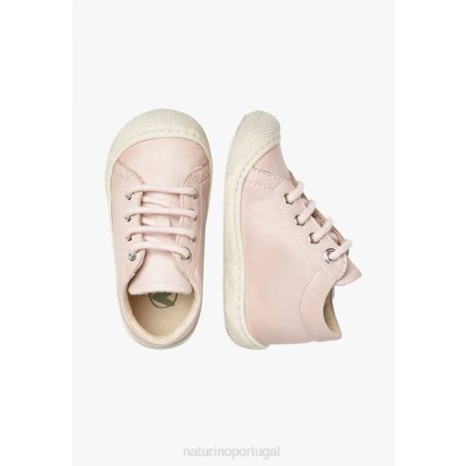 crianças Naturino pó rosa casulo sapatos primeiros passos em couro napa HTF8115