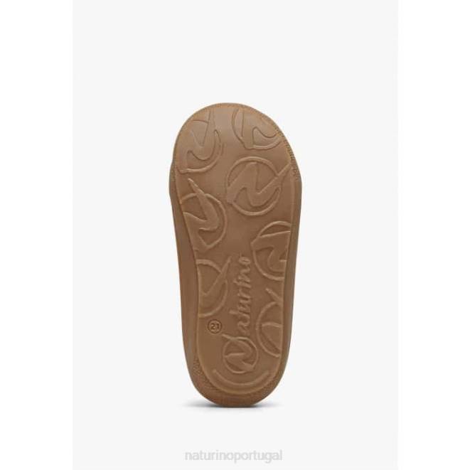 crianças Naturino pó rosa casulo sapatos primeiros passos em couro napa estampado HTF860