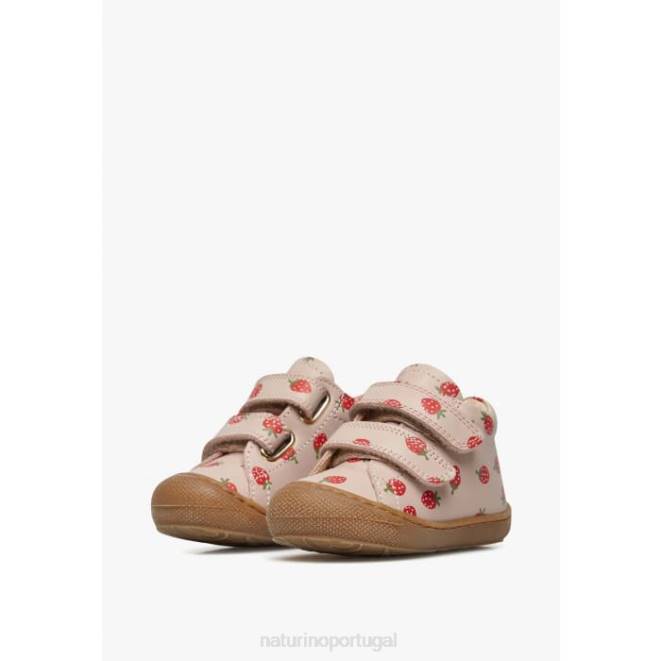 crianças Naturino pó rosa casulo vl sapato infantil de couro com estampa de morango HTF857