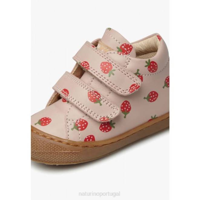 crianças Naturino pó rosa casulo vl sapato infantil de couro com estampa de morango HTF857