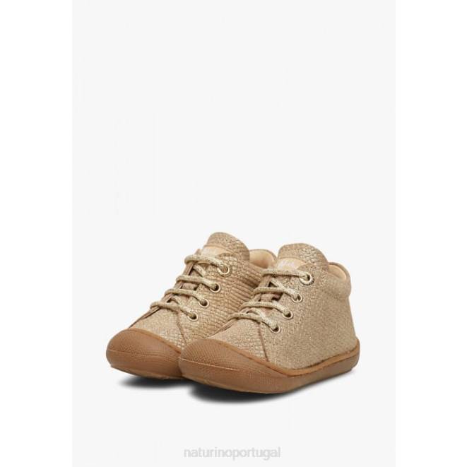crianças Naturino platina casulo sapatos de primeira etapa de camurça laminada HTF8225