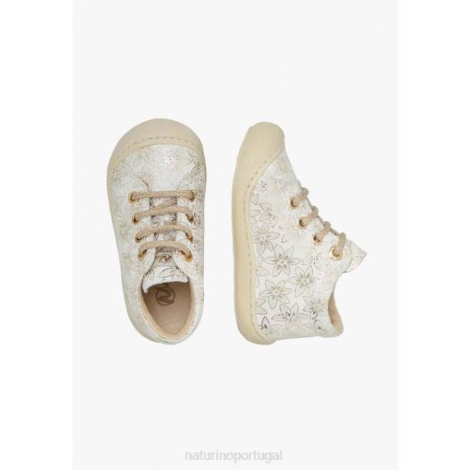 crianças Naturino platina casulo sapatos de primeiros passos de camurça HTF877