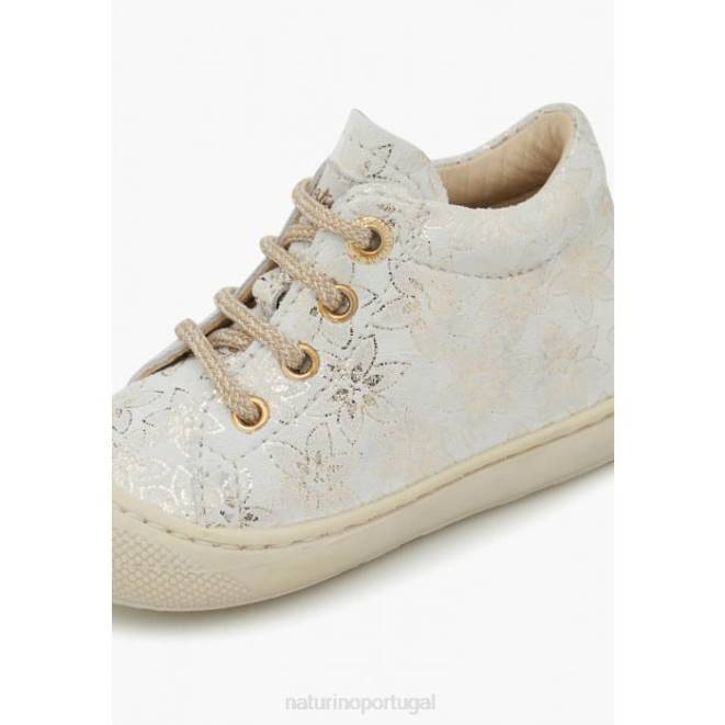 crianças Naturino platina casulo sapatos de primeiros passos de camurça HTF877