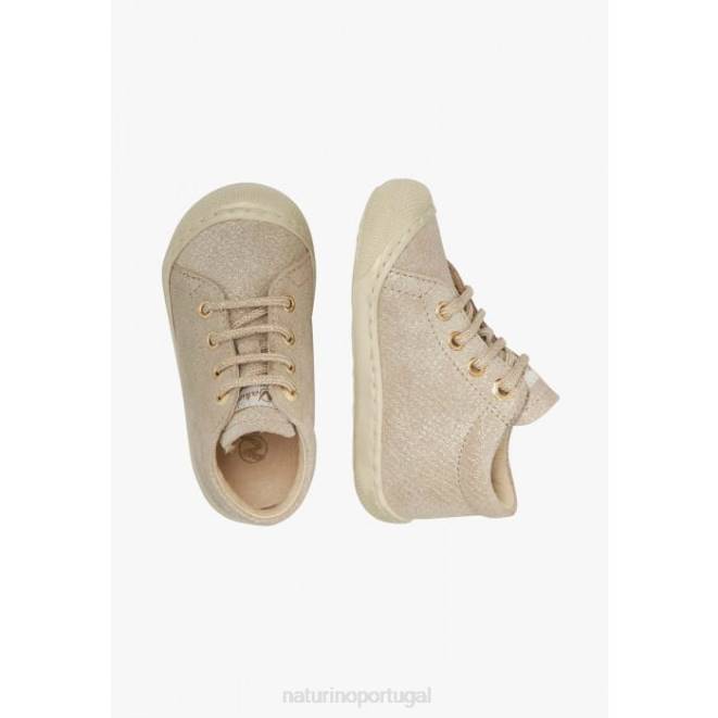 crianças Naturino platina casulo sapatos de primeiros passos de camurça HTF881