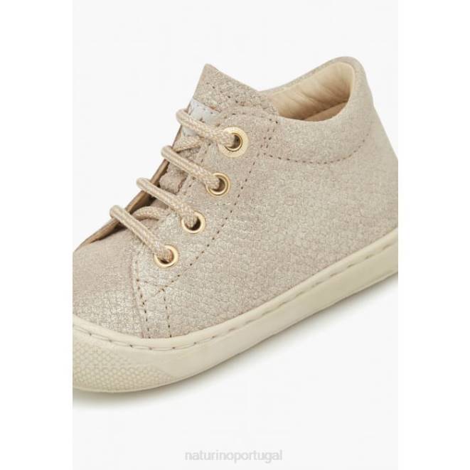 crianças Naturino platina casulo sapatos de primeiros passos de camurça HTF881