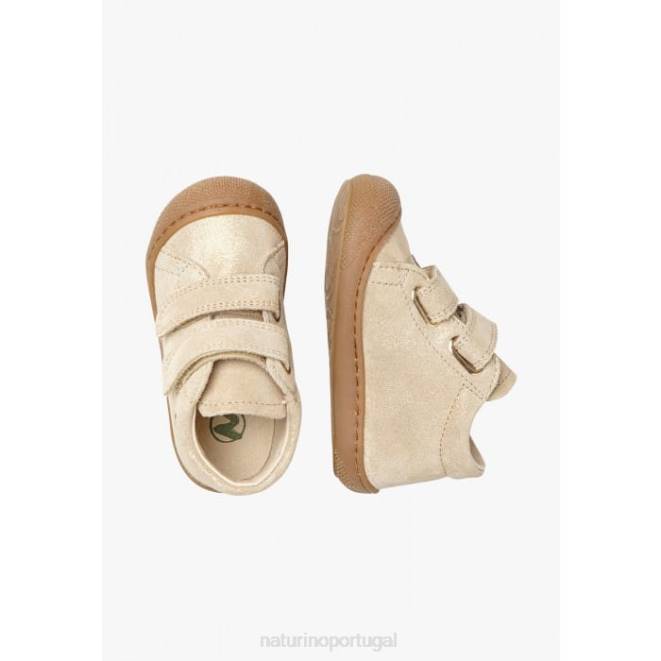 crianças Naturino platina casulo vl sapatos de primeira etapa de camurça brilhante HTF8207