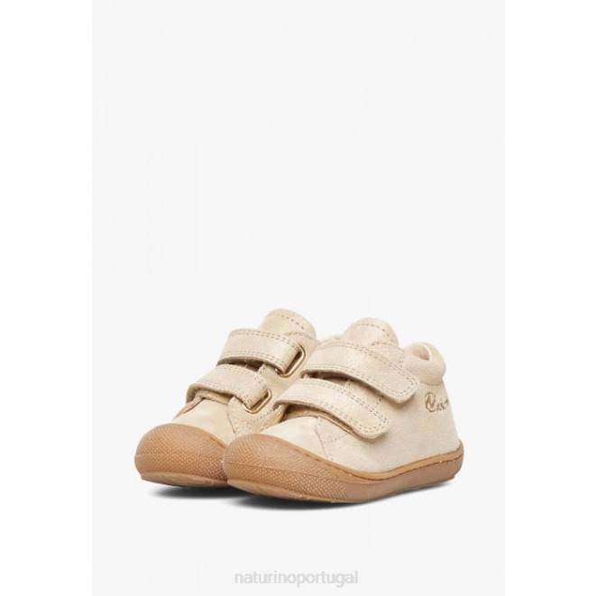 crianças Naturino platina casulo vl sapatos de primeira etapa de camurça brilhante HTF8207