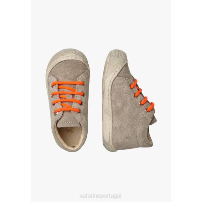 crianças Naturino pomba cinza casulo sapatos de primeiros passos de camurça HTF853