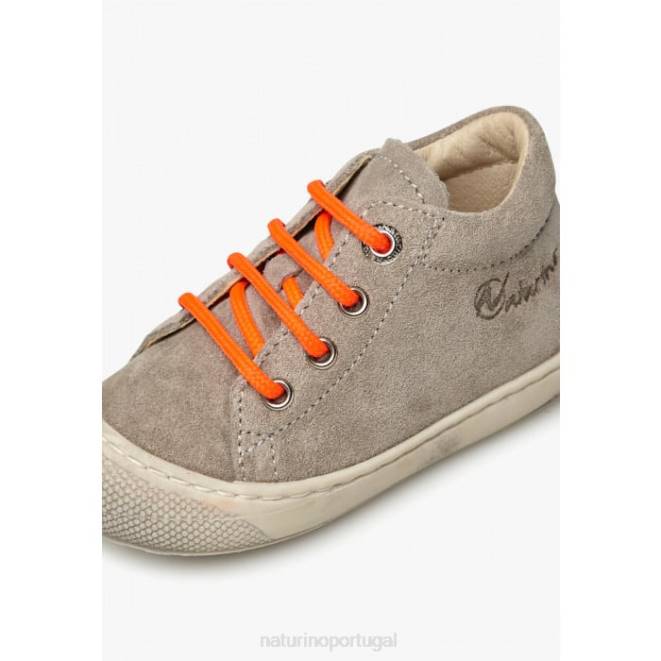 crianças Naturino pomba cinza casulo sapatos de primeiros passos de camurça HTF853