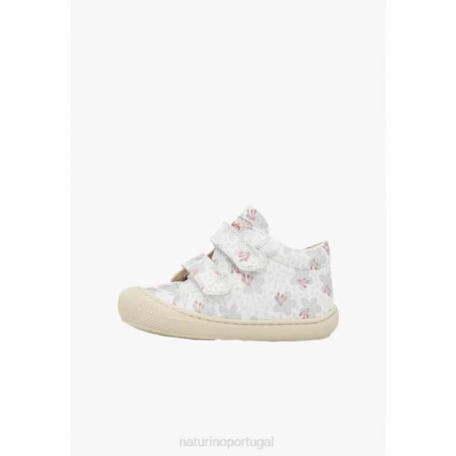 crianças Naturino prata branca casulo vl sapatos de primeiros passos de couro HTF8160