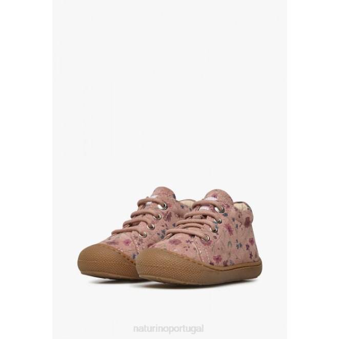 crianças Naturino rosa antigo casulo Bota infantil de camurça com estampa de flores HTF8188
