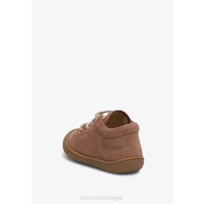 crianças Naturino rosa antigo casulo sapatos de primeira etapa de camurça brilhante HTF8122